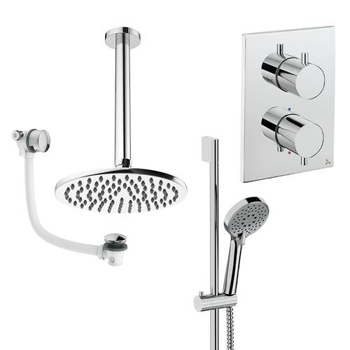 Additional image for Crossbox Shower Set 10 300mm Head & Ceiling Arm (Chrome).