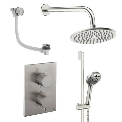 Additional image for Crossbox Shower Set 10 200mm (Brushed Nickel).
