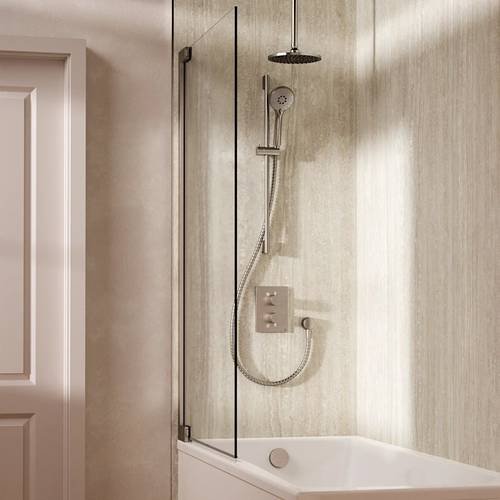 Additional image for Crossbox Shower Set 10 200mm Head & Ceiling Arm (Brushed Nickel).