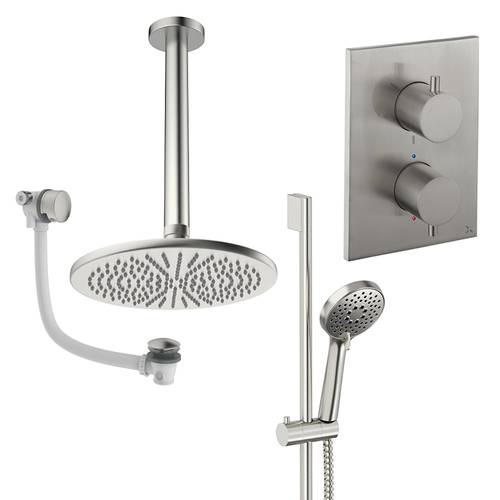 Additional image for Crossbox Shower Set 10 300mm Head & Ceiling Arm (Brushed Nickel).