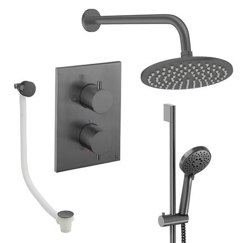 Additional image for Crossbox Shower Set 10 200mm (Slate).