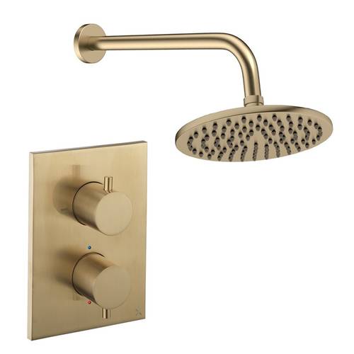 Additional image for Crossbox Shower Set 1 200mm (Brushed Brass).