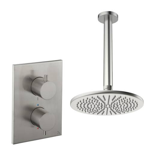 Additional image for Crossbox Shower Set 1 300mm Head & Ceiling Arm (Brushed Nickel).