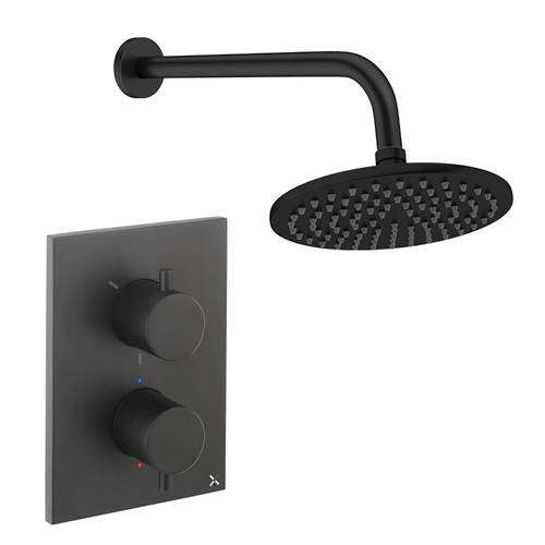 Additional image for Crossbox Shower Set 1 200mm (Matt Black).