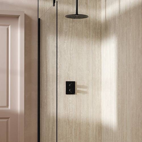 Additional image for Crossbox Shower Set 1 300mm Head & Ceiling Arm (Matt Black).