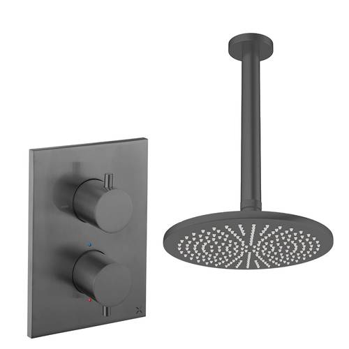 Additional image for Crossbox Shower Set 1 300mm Head & Ceiling Arm (Slate).