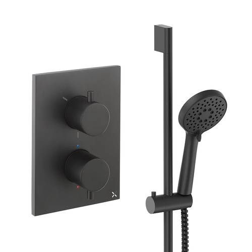Additional image for Crossbox Shower Set 2 With Slide Rail Kit (Matt Black).