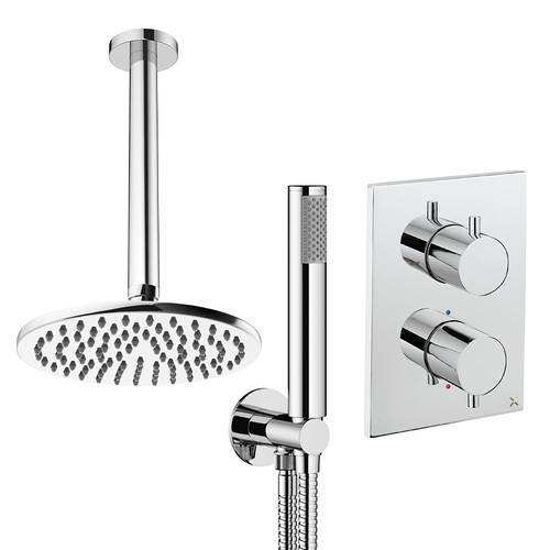 Additional image for Crossbox Shower Set 3 200mm Head & Handset (Chrome).