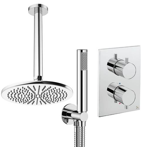 Additional image for Crossbox Shower Set 3 300mm Head & Handset (Chrome).