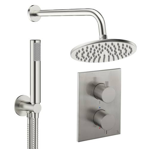 Additional image for Crossbox Shower Set 3 300mm Head & Handset (Brushed Nickel).