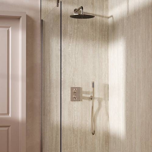 Additional image for Crossbox Shower Set 3 300mm Head & Handset (Brushed Nickel).