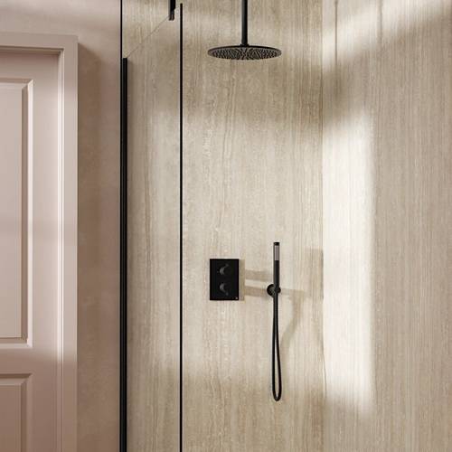 Additional image for Crossbox Shower Set 3 300mm Head & Handset (Slate).