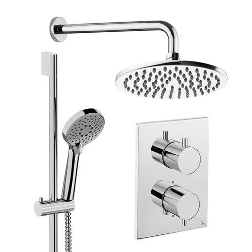 Additional image for Crossbox Shower Set 4 200mm Head & Slide Rail Kit (Chrome).