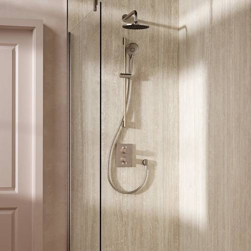 Additional image for Crossbox Shower Set 4 200mm Head & Slide Rail Kit (Chrome).