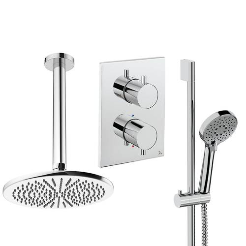 Additional image for Crossbox Shower Set 4 300mm Head & Slide Rail Kit (Chrome).