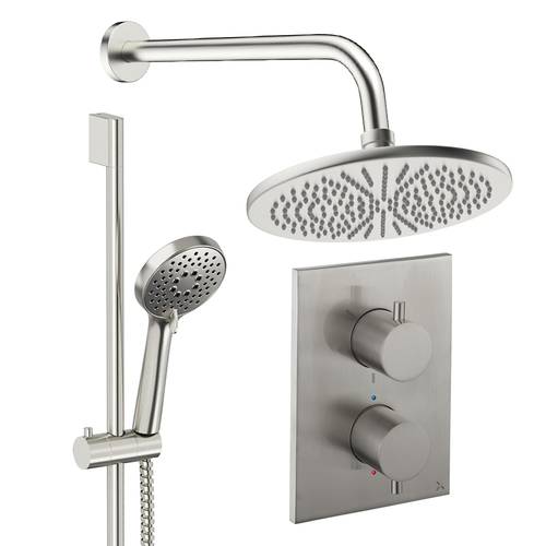 Additional image for Crossbox Shower Set 4 300mm Head & Slide Rail Kit (Brushed Nickel).
