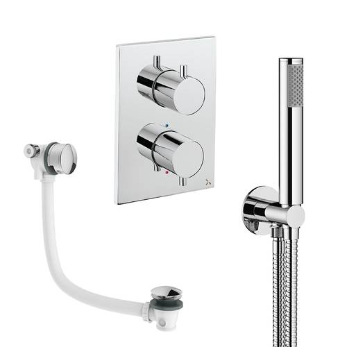 Additional image for Crossbox Shower Set 5 With Handset & Bath Filler (Chrome).