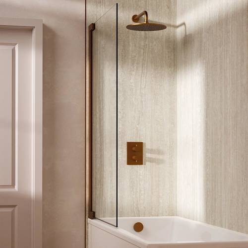 Additional image for Crossbox Shower Set 7 With 300mm Head & Bath Filler (Brushed Bronze).