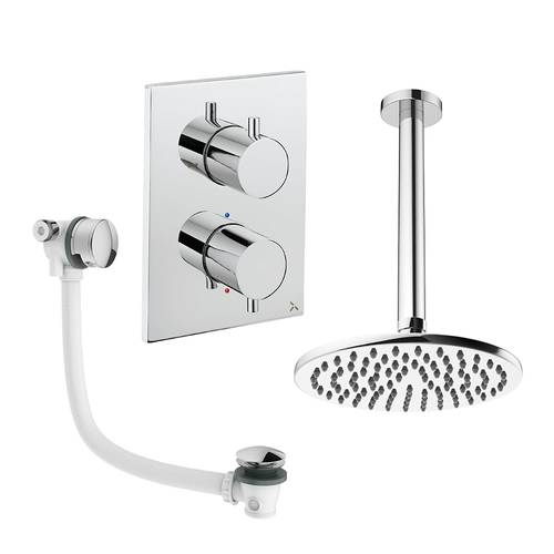 Additional image for Crossbox Shower Set 7 With 200mm Head & Bath Filler (Chrome).