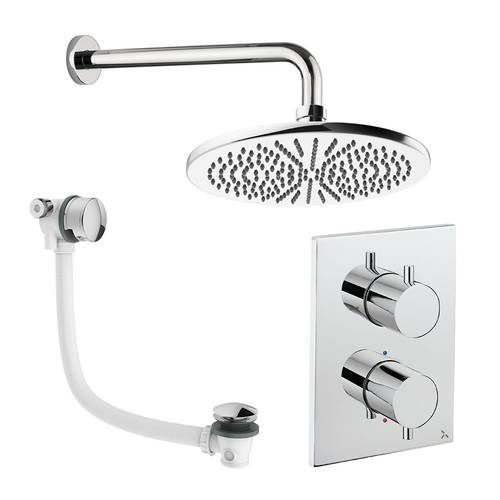 Additional image for Crossbox Shower Set 7 With 300mm Head & Bath Filler (Chrome).