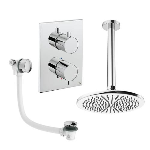 Additional image for Crossbox Shower Set 7 With 300mm Head & Bath Filler (Chrome).