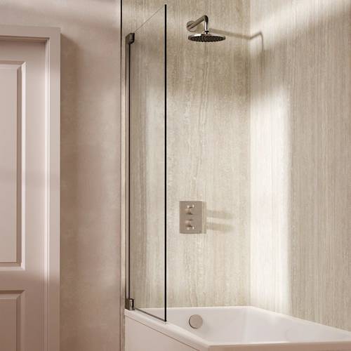 Additional image for Crossbox Shower Set 7 With 200mm Head & Bath Filler (Brushed Nickel).