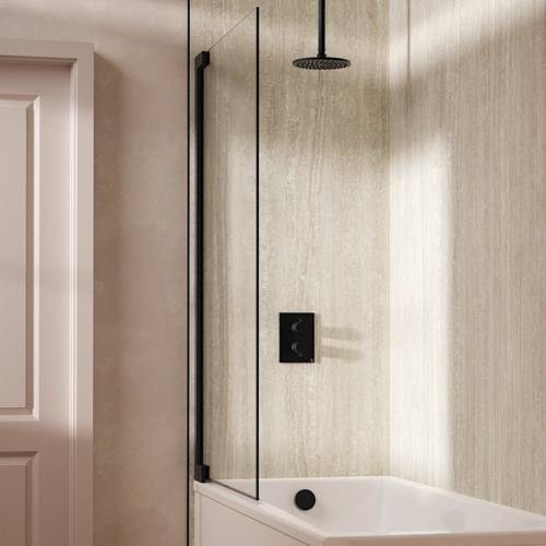 Additional image for Crossbox Shower Set 7 With 200mm Head & Bath Filler (Matt Black).