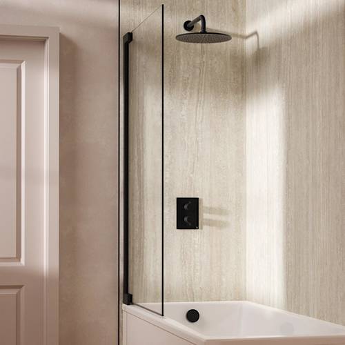 Additional image for Crossbox Shower Set 7 With 300mm Head & Bath Filler (Matt Black).