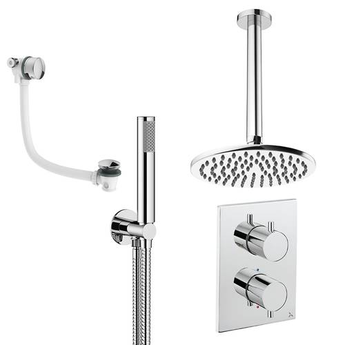 Additional image for Crossbox Shower Set 9 200mm Head, Handset & Bath Filler (Chrome).