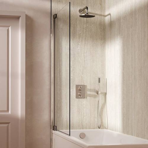 Additional image for Crossbox Shower Set 9 200mm Head, Handset & Bath Filler (Brushed Nickel).