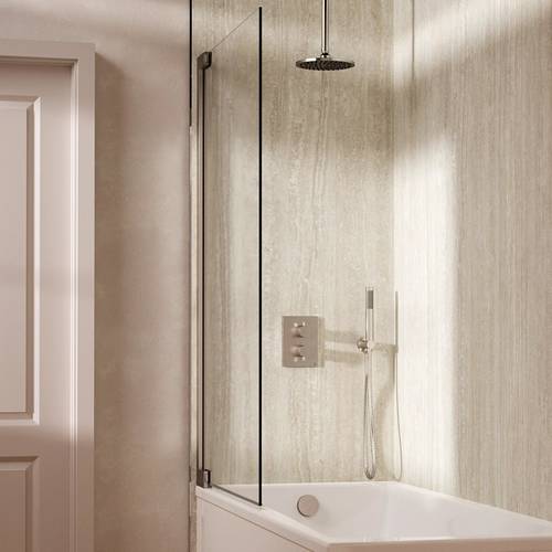 Additional image for Crossbox Shower Set 9 200mm Head, Handset & Bath Filler (Brushed Nickel).