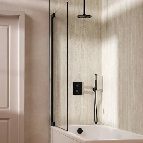Additional image for Crossbox Shower Set 9 200mm Head, Handset & Bath Filler (Slate).