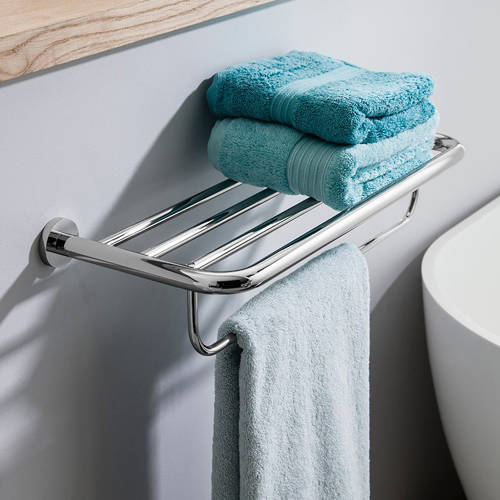 Additional image for Two Tier Towel Rail (580mm, Chrome).