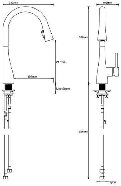 Additional image for Cook Single Lever Kitchen Tap With Flexi Spray.