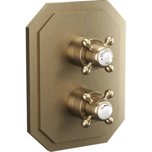 Additional image for Crossbox 2 Outlet Shower Valve (Brushed Brass).