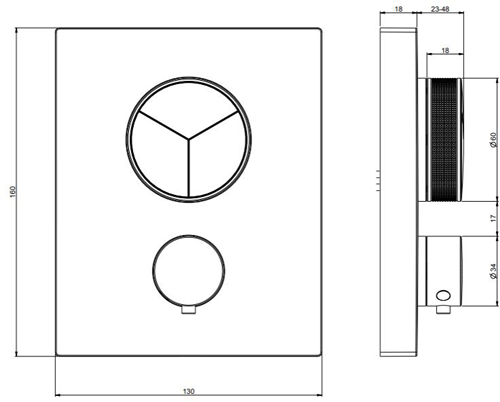 Additional image for Crossbox Push 3 Outlet Shower Valve (Br Bronze).