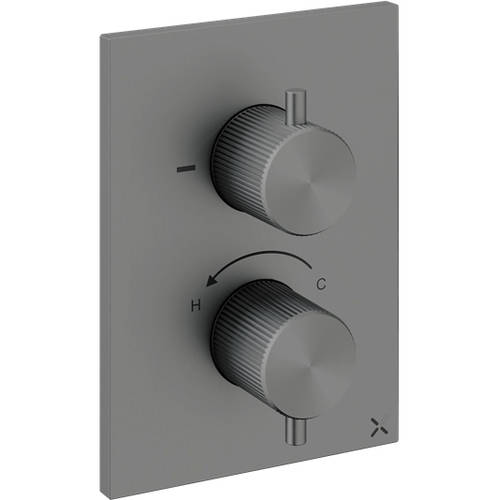 Additional image for Crossbox 2 Outlet Shower Valve (Slate).