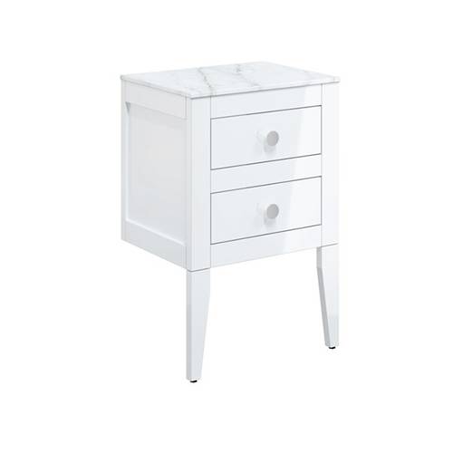 Additional image for Vanity Unit, Legs & Worktop (495mm, White Gloss).