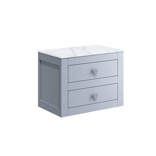 Additional image for Wall Hung Vanity Unit & Worktop (600mm, Storm Grey).