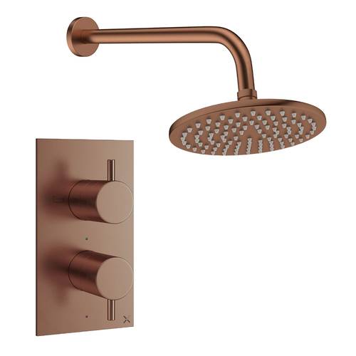 Additional image for Design Shower Set 1, 200mm Head & Wall Arm (Brushed Bronze).