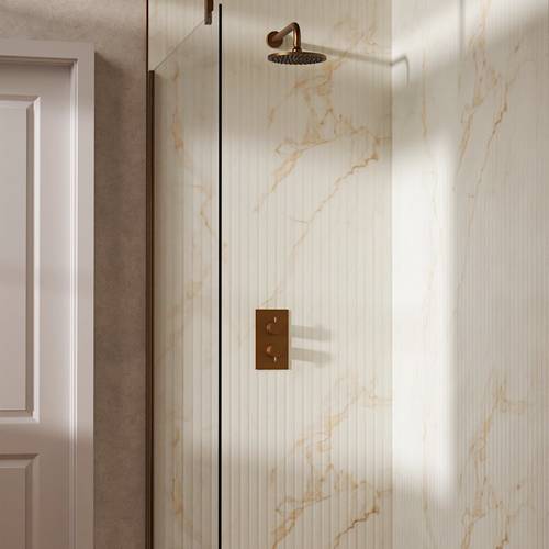 Additional image for Design Shower Set 1, 200mm Head & Wall Arm (Brushed Bronze).