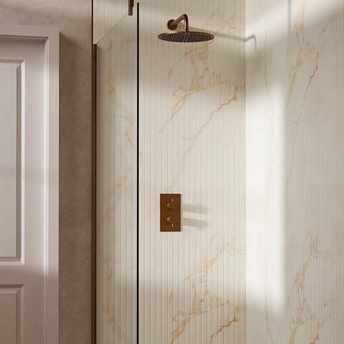 Additional image for Design Shower Set 1,  300mm Head & Wall Arm (Brushed Bronze).