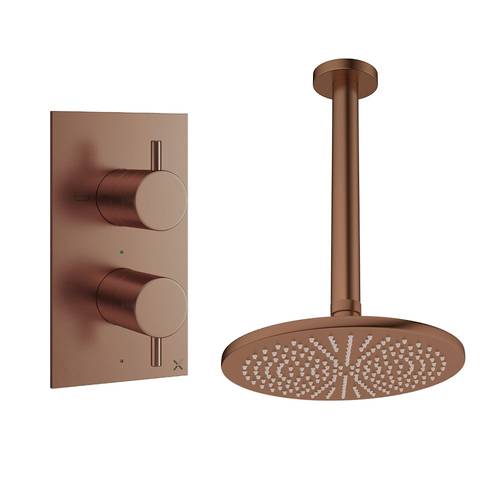 Additional image for Design Shower Set 1,  300mm Head & Ceiling Arm (Brushed Bronze).