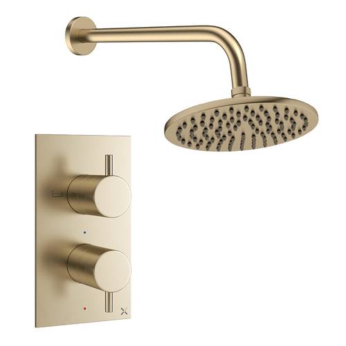 Additional image for Design Shower Set 1,  200mm Head & Wall Arm (Brushed Brass).
