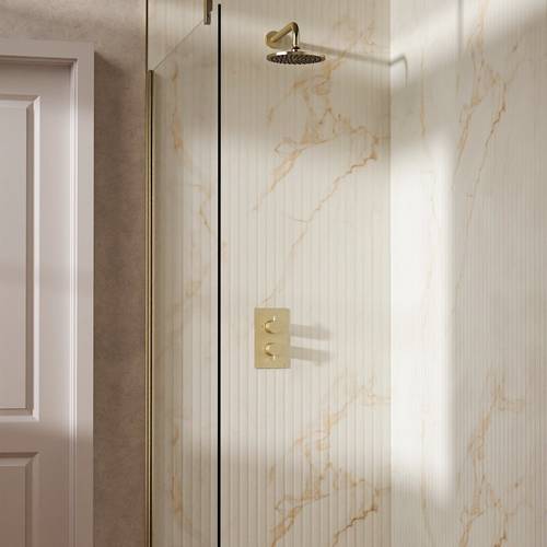Additional image for Design Shower Set 1,  200mm Head & Wall Arm (Brushed Brass).