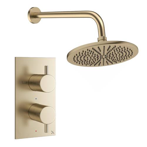 Additional image for Design Shower Set 1,  300mm Head & Wall Arm (Brushed Brass).