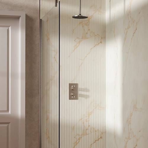 Additional image for Design Shower Set 1,  200mm Head & Ceiling Arm (Brushed Nickel).