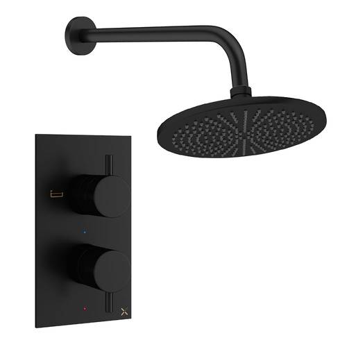 Additional image for Design Shower Set 1,  300mm Head & Wall Arm (Matt Black).
