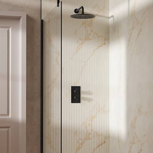 Additional image for Design Shower Set 1,  300mm Head & Wall Arm (Matt Black).