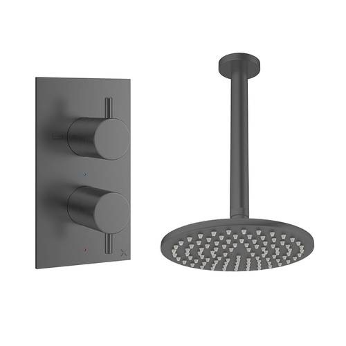 Additional image for Design Shower Set 1,  200mm Head & Ceiling Arm (Slate).